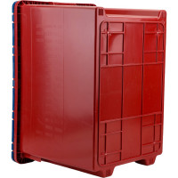 Ящик Тара.ру п/э 600х400х415, сплошной, с синей крышкой, Safe PRO, красный 18658