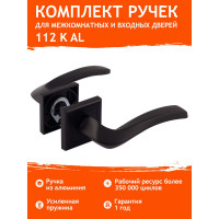 Дверная ручка НОРА-М 112К AL черный 17243