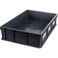 Ящик Тара.ру п/э 600х400х140 мм сплошной, без ручек, серый 16684