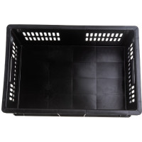 Ящик Тара.ру п/э 600х400х250 дно сплошное, перфорированный, чёрный 04997