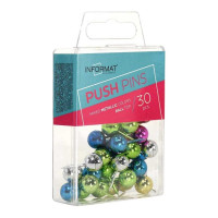 Силовые кнопки INFORMAT 30 шт, металл, ассорти металлик KKGCM-30P