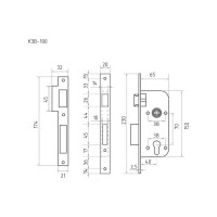 Корпус замка НОРА-М КЗВ-100 70 мм ст. бронза 17192