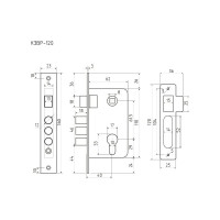 Корпус замка НОРА-М КЗВР-120 62 мм золото 9438