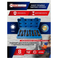 Набор головок-бит FORCEKRAFT TORX ударных, 8пр FK-4088MPB(27088)