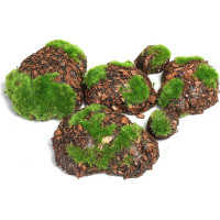 Искусственный мох с корой Greengo Камни 6 шт., ассорти: 2 больших, 2 средних, 2 маленьких 4488258