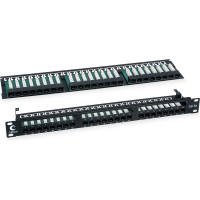 Патч-панель Cabeus высокой плотности, 1U, 48 портов RJ-45, категория 5e, PLHD-48-Cat.5e-Dual
