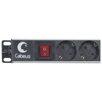 Блок евророзеток Cabeus для шкафов, 12 розеток, 16 A, выключатель, шнур 2м PDU-12P-2EU