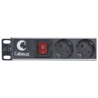 Блок евророзеток Cabeus для шкафов, 12 розеток, 16 A, выключатель, шнур 2м PDU-12P-2EU