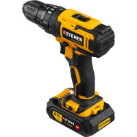 Ударная дрель-шуруповерт STEHER 20В, 2 АКБ 2Ач CDS-200-2