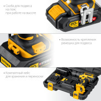 Ударная дрель-шуруповерт STEHER 20В, 2 АКБ 2Ач CDS-200-2