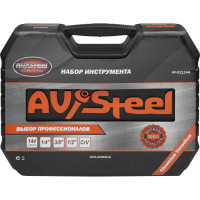 Набор инструмента AV STEEL 144 предмета 1/4",3/8",1/2" профессиональный AV-011144