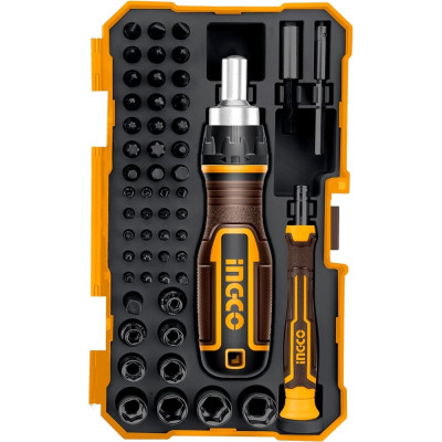 Реверсивная отвертка с набором бит INGCO 55 шт. HKSDB0558