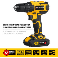 Дрель-шуруповерт STEHER 20В, 1 АКБ 2Ач CD-200-1
