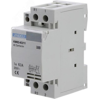 Контактор модульный ANDELI КМ63-63/11 1NO 1NC 2P 63A артикул ADL08-238