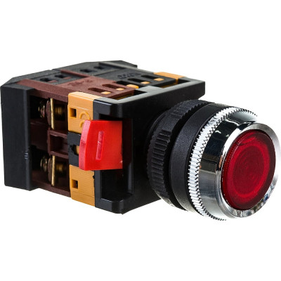 Кнопка ANDELI ABLFS-22 красный, d22мм, P+NO неон 220В/400В артикул ADL10-025