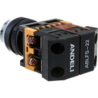 Кнопка ANDELI ABLFS-22 красный, d22мм, P+NO неон 220В/400В артикул ADL10-025