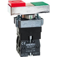 Кнопка ANDELI XB2-BW8465 Красная Зеленая I-O сдвоенная с подсветкой ADL10-051