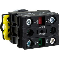 Переключатель ANDELI с подсветкой с фиксацией 1NO 1NC LA115-A5-11XD/G зеленый LED 220В артикул ADL10-203