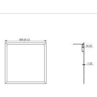 Светодиодная панель ЭРА SPL-540-W-65K-040 грильято 40Вт 6500К 3420Лм IP40 588x588x8 белая без драйвера, Б0048919