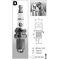 Свеча зажигания EXTRA 1345 (4 шт.; зазор 0.8 мм) для ГАЗ дв. 405 ЕВРО-3 BRISK DR17TC-J