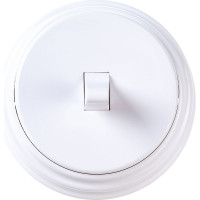 Тумблерный 1-клавишный выключатель Bylectrica А110-2203 10А открытой установки, серия РЕТРО, белый