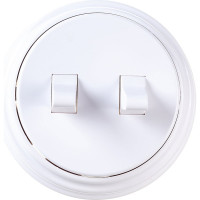 Тумблерный 2-клавишный выключатель Bylectrica А510-2204 10А открытой установки, серия РЕТРО, белый