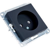 Розетка Systeme Electric AtlasDesign Карбон б/з, 16А, механизм ATN001041