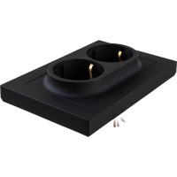 Розетка Systeme Electric AtlasDesign Карбон с/з двойная, 16А ATN001024