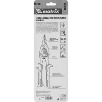 Ножницы по металлу Matrix PRO 250 мм, прямой рез, сталь CRMO, двухкомпонентные рукоятки 78322