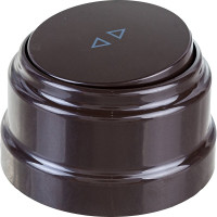 1-клавишный проходной выключатель Bylectrica А610-2261 10А, открытой установки, серия РЕТРО, шоколад, А610-2261 шоколад