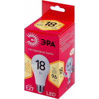 Светодиодная лампа ЭРА LED A65-18W-827-E27 R диод, груша, 18Вт, теплый свет, E27 10/100/1200 Б0051850