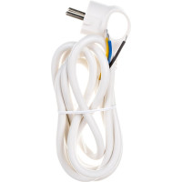 Сетевой шнур с вилкой ЭРА U-3x1,5-2m-W с заземлением 2м ПВС 3x1,5мм2 белый Б0048706