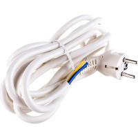 Сетевой шнур с вилкой ЭРА U-3x1,5-3m-W с заземлением 3м ПВС 3x1,5мм2 белый Б0048708