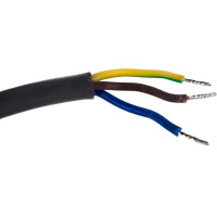 Сетевой шнур с вилкой ЭРА U-3x1-5m-B с заземлением, 5м, ПВС, 3x1мм2, черный Б0048703