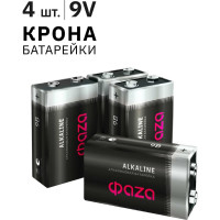 Элемент питания ФАZА алкалиновый 6LR61 Крона 9V Alkaline Pack-4 (пленка 4шт) 5030602