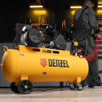 Воздушный компрессор с ременным приводом DENZEL BCV2200/100 2.2 кВт, 100 литров, 370 л/мин 58110