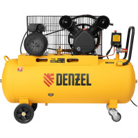 Воздушный компрессор с ременным приводом DENZEL BCV2200/100 2.2 кВт, 100 литров, 370 л/мин 58110