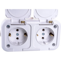 Розетка Bylectrica 2-местная ОУ с заз.конт. IP44 серия Прочие изделия, белый, РА10-213
