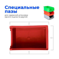 Ящик СТАРКИТ пластиковый, 3,8л, красный C2-R-2