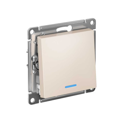 1-клавишный переключатель Systeme Electric AtlasDesign Бежевый с подсветкой, сх.6а, 10АХ ATN000263