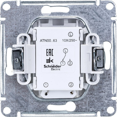 1-клавишный переключатель Systeme Electric  AtlasDesign Белый с подсветкой, сх.6а, 10АХ ATN000163