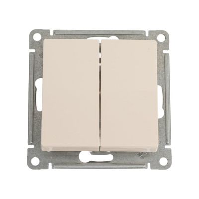2-клавишный переключатель Systeme Electric AtlasDesign Бежевый сх.6, 10АХ ATN000265