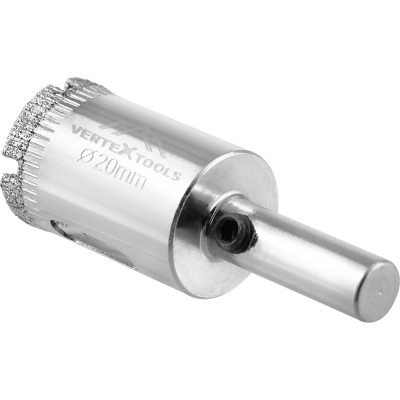 Коронка с центрирующим сверлом по стеклу и керамике (20Х55 мм) Vertextools 336-20-55