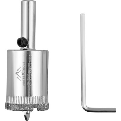 Коронка с центрирующим сверлом по стеклу и керамике (22х55 мм) Vertextools 336-22-55