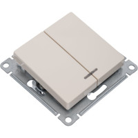 2-клавишный выключатель Systeme Electric AtlasDesign Бежевый с подсветкой, сх.5а, 10АХ ATN000253