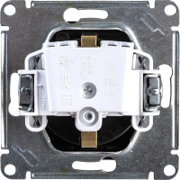 Розетка Systeme Electric AtlasDesign Мокко с заземлением, со шторками, с крышкой, 16А ATN000646