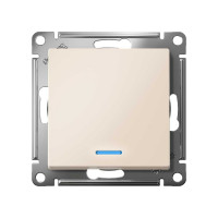 1-клавишный переключатель Systeme Electric AtlasDesign Бежевый с подсветкой, сх.6а, 10АХ ATN000263
