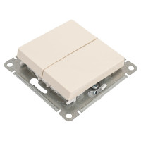 2-клавишный переключатель Systeme Electric AtlasDesign Бежевый сх.6, 10АХ ATN000265