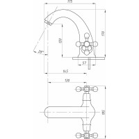 Смеситель для раковины Профсан ПСМ тип См-УмДЦБА PSM-712-89