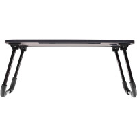 Складной стол с подстаканником BRADEX ЛАЙТ, 59.5x39.5x26.4 см, мдф, металл, темное дерево, черный TD 0727